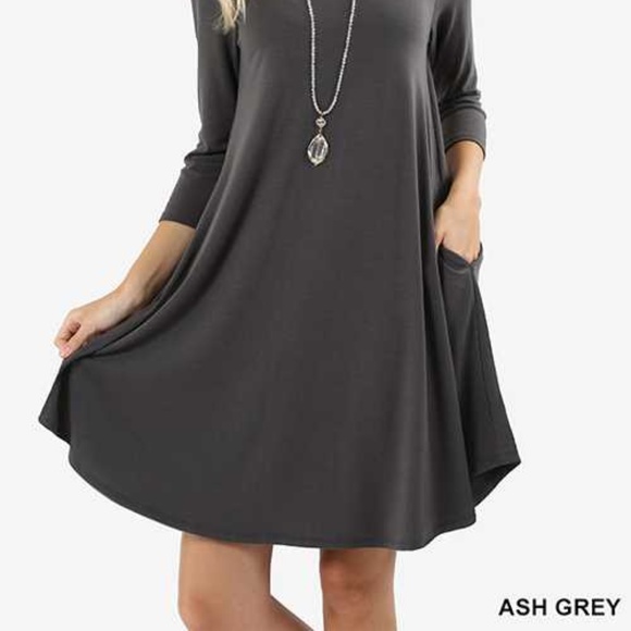 *ZENANA PREMIUM - LONG SLEEVE POCKET DRESS* - Picture 3 of 8